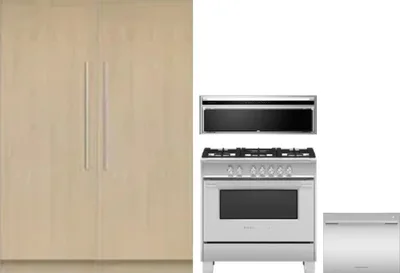 5 Piece Package Includes Refrigerator, Freezer, Range, Hood And Dishwasher